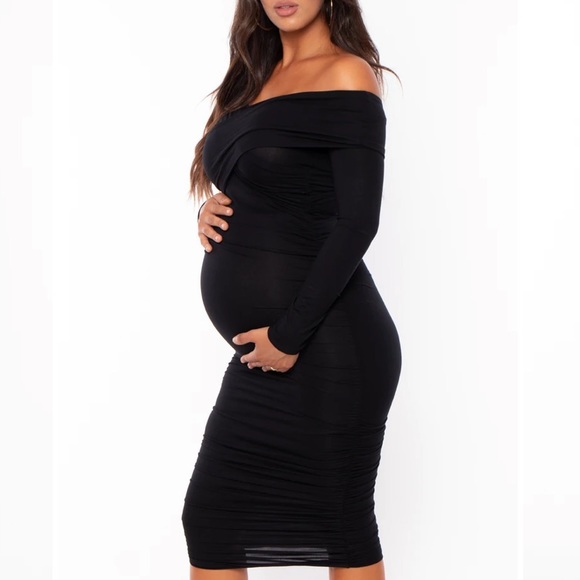 MATERNITY MARIBELLA OFF THE SHOULDER DRESS - Picture 3 of 3